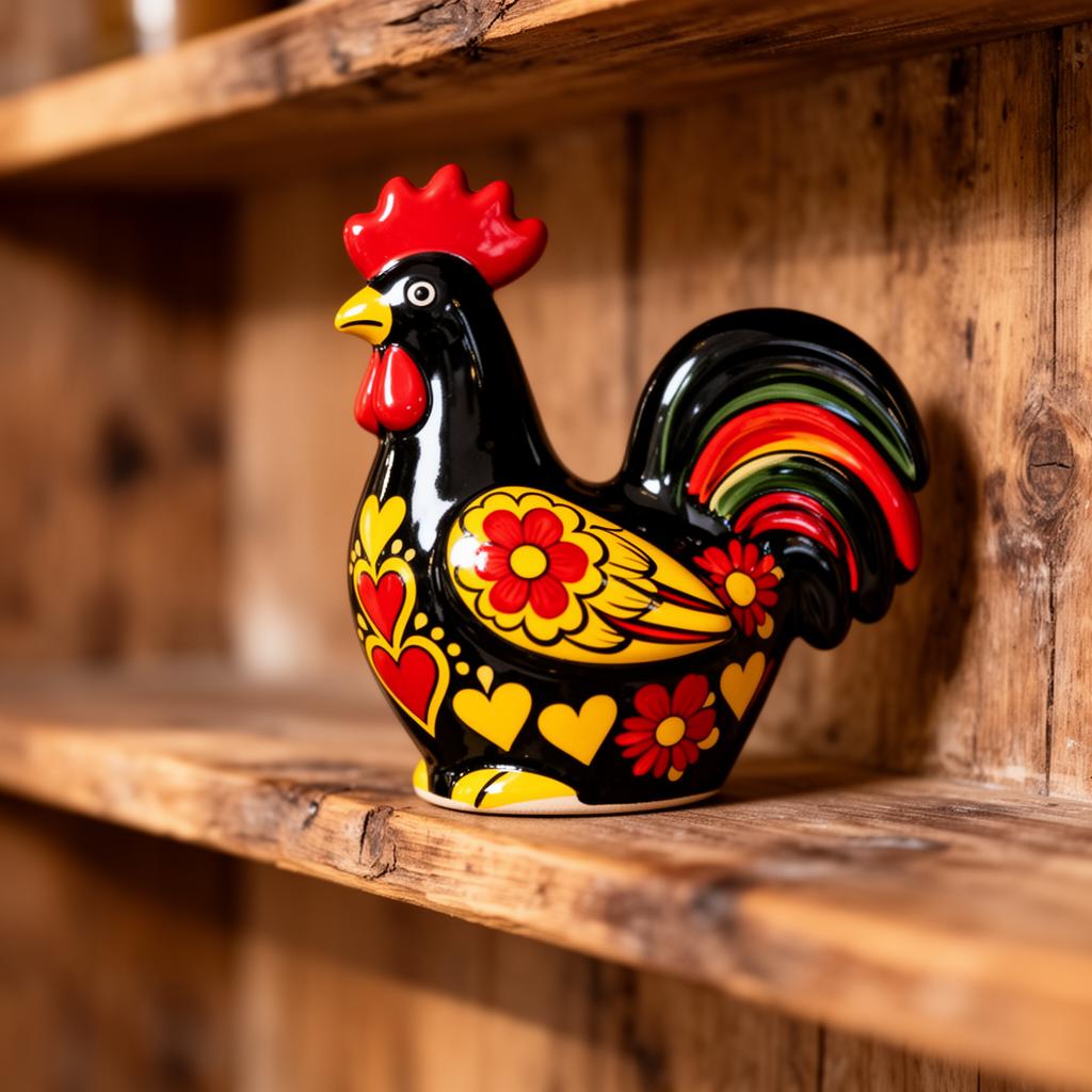 Galo de Barcelos pintado à mão